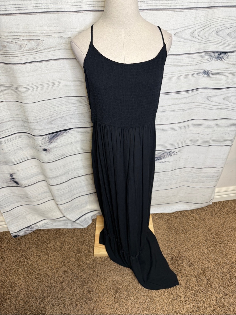 Black Spaghetti-Strap Maxi Dress